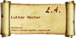 Lutter Aszter névjegykártya